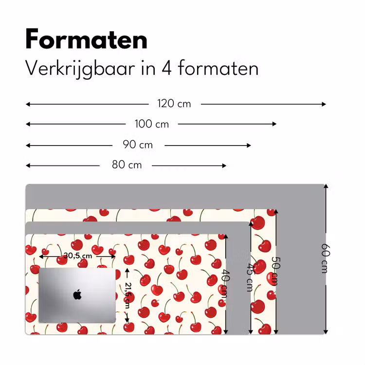 Kersen - Minimalistisch - Rood Muismat XXL klein 681 -sfeer5