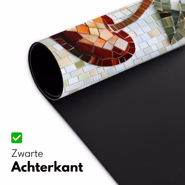 Kersen - Rood - Mozaïek - Blaadjes Muismat XXL klein -sfeer2