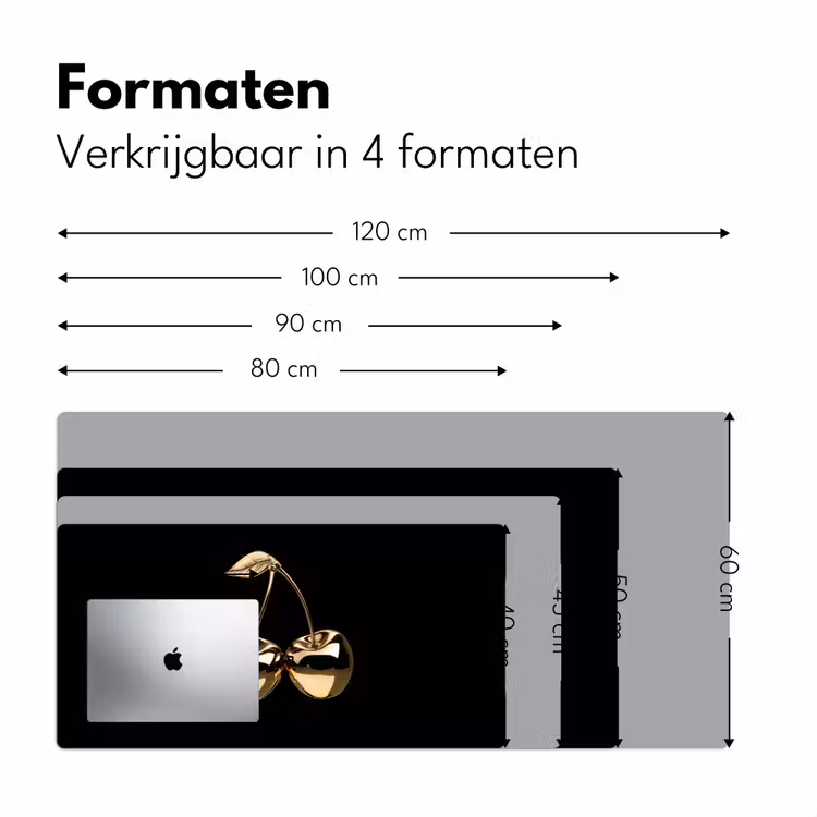 Kersen - Zwart - Goud - Chrome Muismat XXL klein -sfeer5