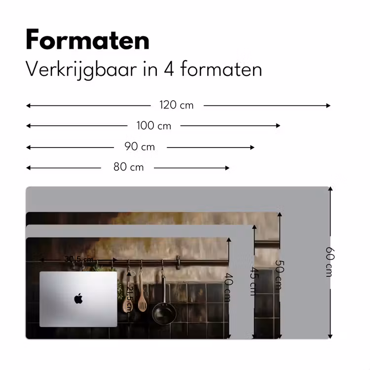 Keukengerei - Rustiek - Tegels - Kruiden Muismat XXL klein -sfeer5