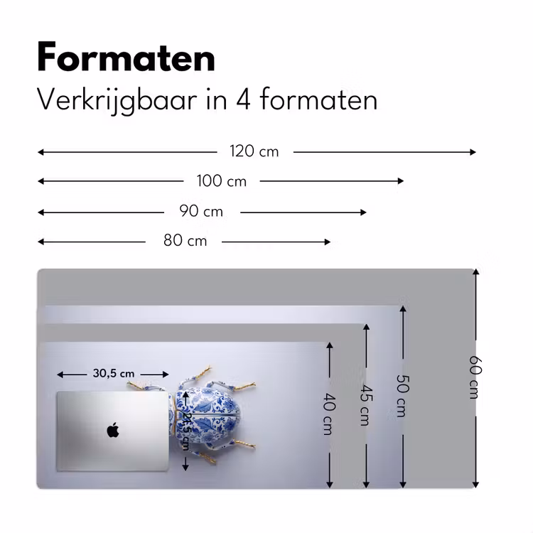Kever - Delfts - Blauw - Goud Muismat XXL klein -sfeer5