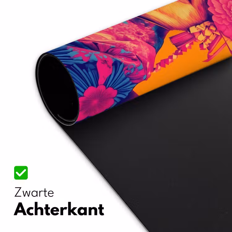 Kimono - Hondje - Bloemenkroon - Oranje Muismat XXL klein -sfeer2