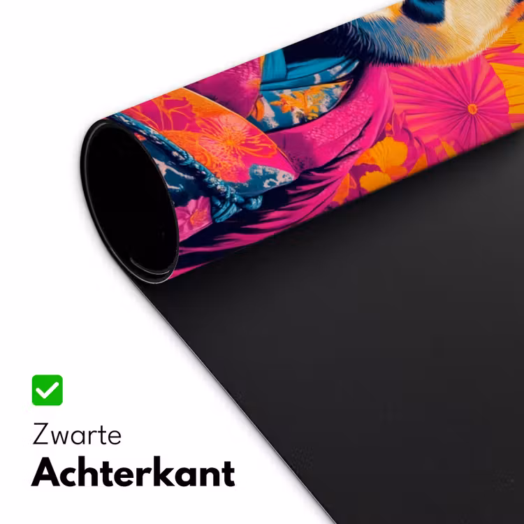 Kimono - Roze - Panda - Bloemenkroon Muismat XXL klein -sfeer2