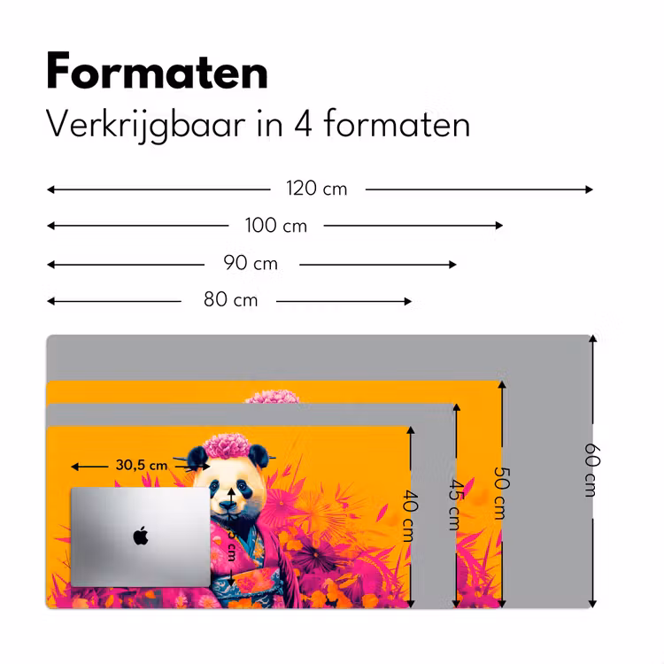 Kimono - Roze - Panda - Bloemenkroon Muismat XXL klein -sfeer5