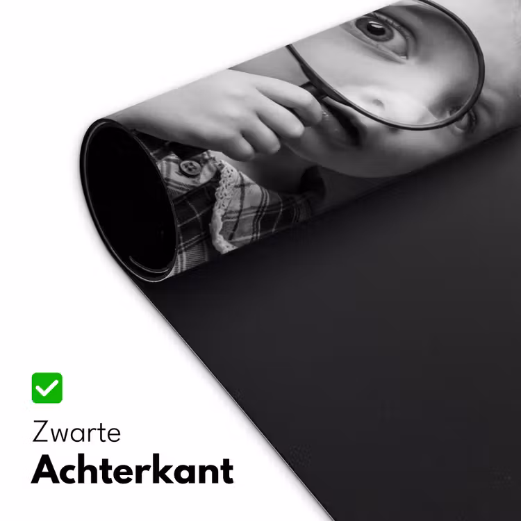 Kind - Vergrootglas - Portret - Zwart-wit Muismat XXL klein -sfeer2