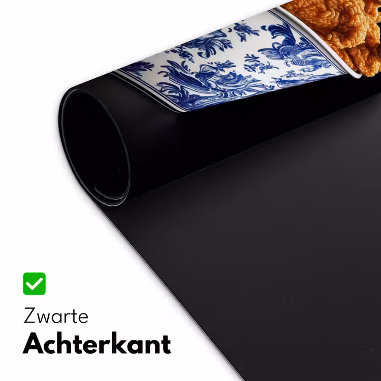 Kip - Bucket - Delfts blauw - Lekker Muismat XXL klein -sfeer2