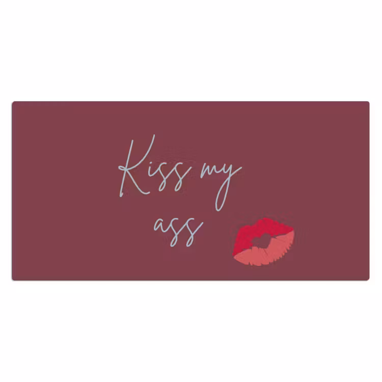 Kiss my ass - Lip - Bordeaux Muismat XXL klein -3d_leeg