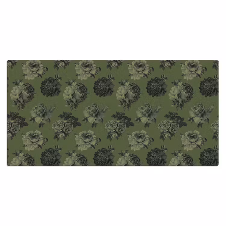 Klassiek - botanisch - olijfgroen - bloemen Muismat XXL klein 681 -3d_leeg