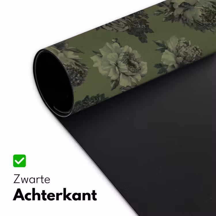 Klassiek - botanisch - olijfgroen - bloemen Muismat XXL klein 681 -sfeer2
