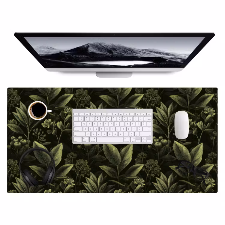 Klassiek - Donker - Botanisch - Planten Muismat XXL klein 681 -3d