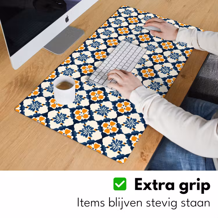 Klassiek - Geometrisch - Blauw Muismat XXL klein 681 -sfeer3