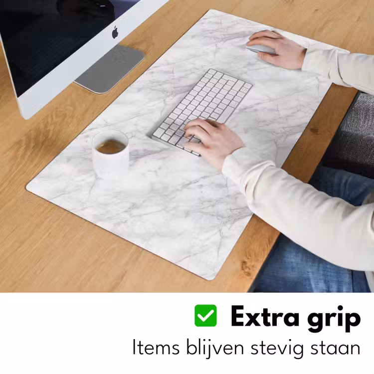 Klassiek - Marmer - Grijs Muismat XXL klein 681 -sfeer3