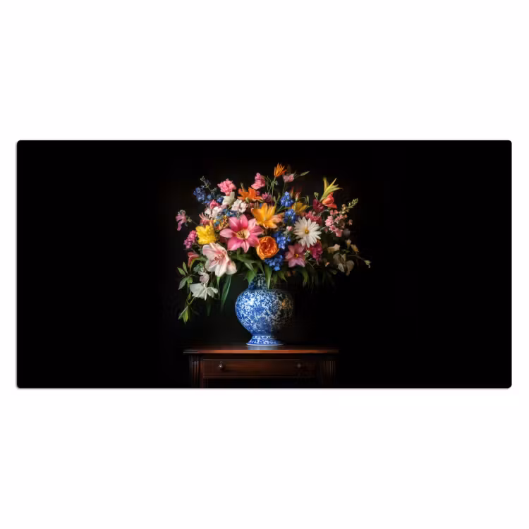 Kleur - Vaas - Bloemen - Boeket Muismat XXL klein -3d_leeg