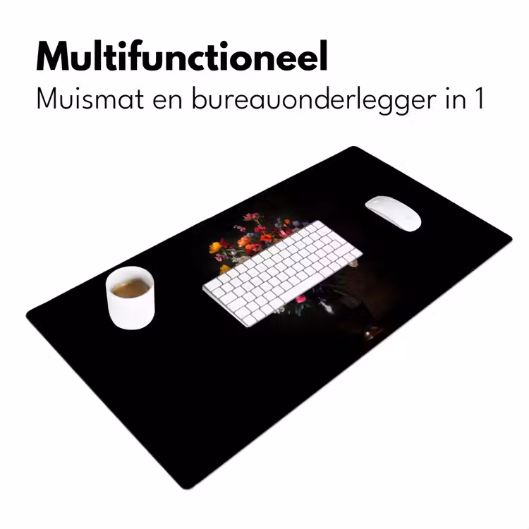 Kleurrijk - Boeket - Vaas - Donkerbruin Muismat XXL klein -sfeer4