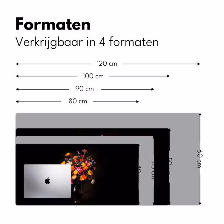 Kleurrijk - Boeket - Vaas - Donkerbruin Muismat XXL klein -sfeer5