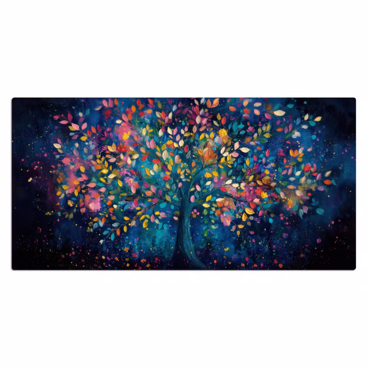 Kleurrijk - Boom - Magisch - Abstract Muismat XXL klein -3d_leeg
