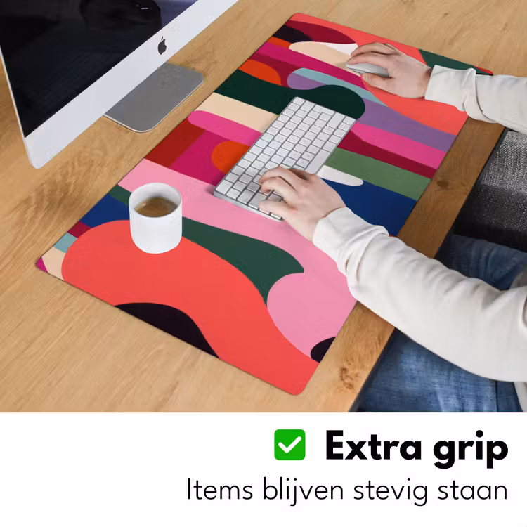 Kleurvakken - Recht - Rond - Abstract Muismat XXL klein -sfeer3