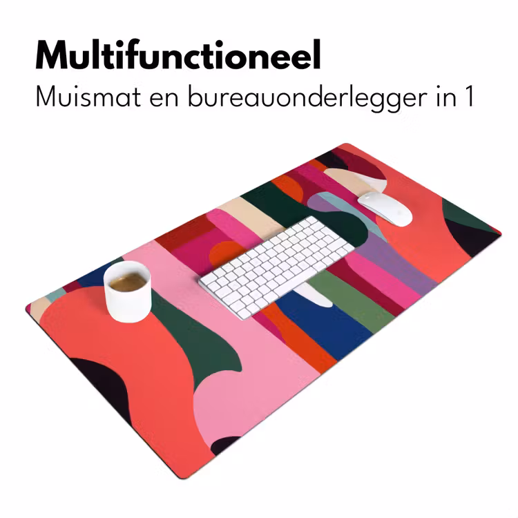 Kleurvakken - Recht - Rond - Abstract Muismat XXL klein -sfeer4