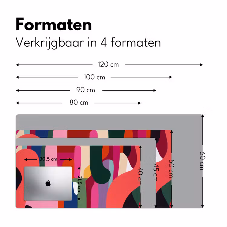 Kleurvakken - Recht - Rond - Abstract Muismat XXL klein -sfeer5