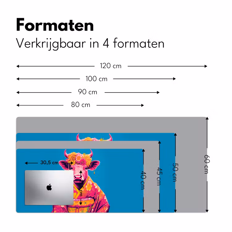 Koe - Bloemenkrans - Oorhangers - Kimono Muismat XXL klein -sfeer5