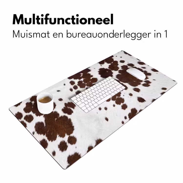 Koeienhuid - Klassiek - Bruin Muismat XXL klein -sfeer4