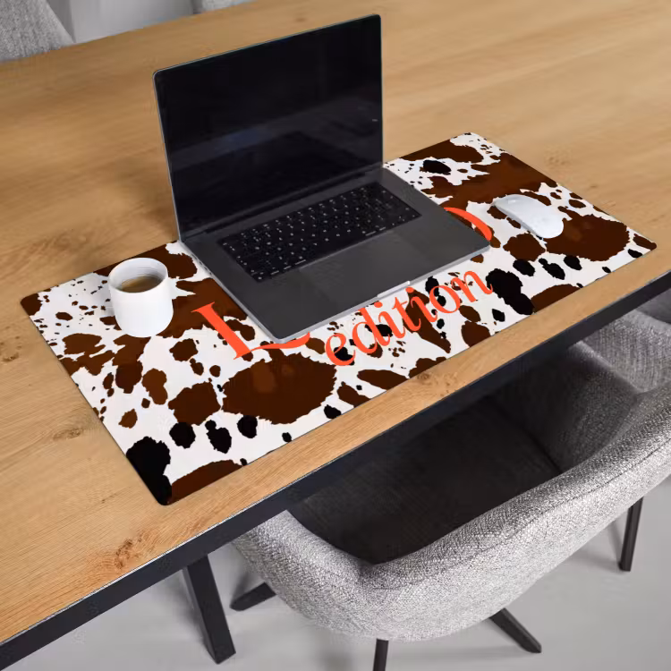 Koeienprint - Limited edition - Rood Muismat XXL klein -sfeer1