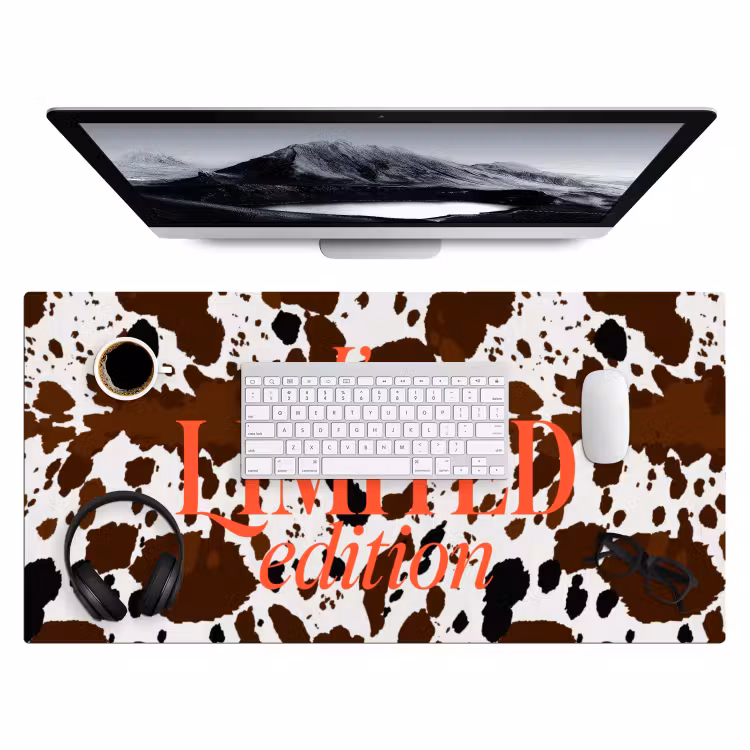 Koeienprint - Limited edition - Rood Muismat XXL klein -3d