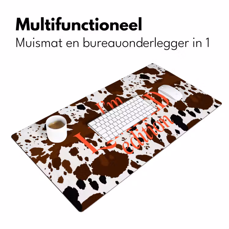 Koeienprint - Limited edition - Rood Muismat XXL klein -sfeer4