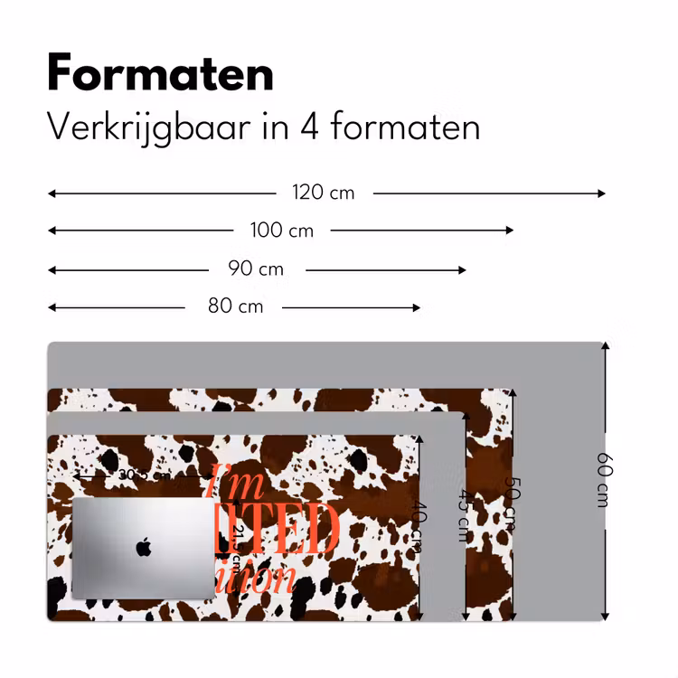 Koeienprint - Limited edition - Rood Muismat XXL klein -sfeer5