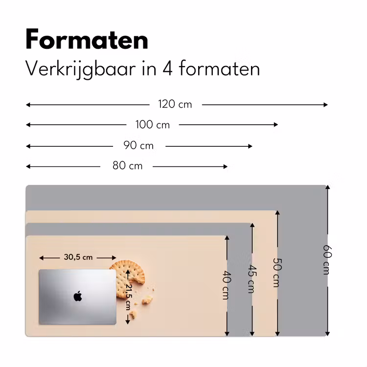 Koekje - Kruimels - beige Muismat XXL klein -sfeer5