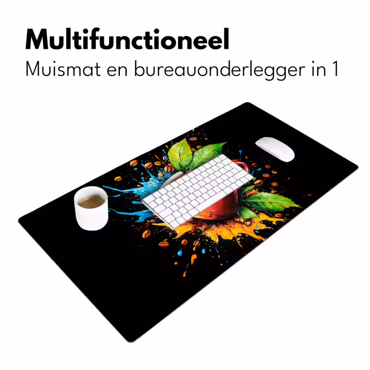 Koffie - Graffiti - Drinken - Abstract Muismat XXL klein -sfeer4