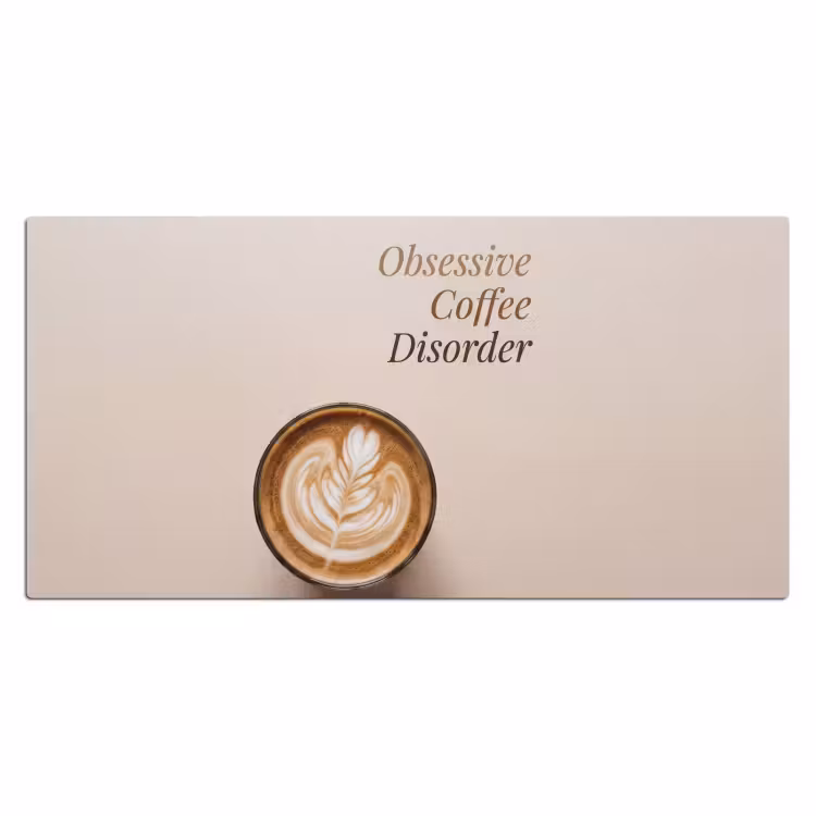 Koffie - Obessive Coffee Disorder - Beige Muismat XXL klein -3d_leeg