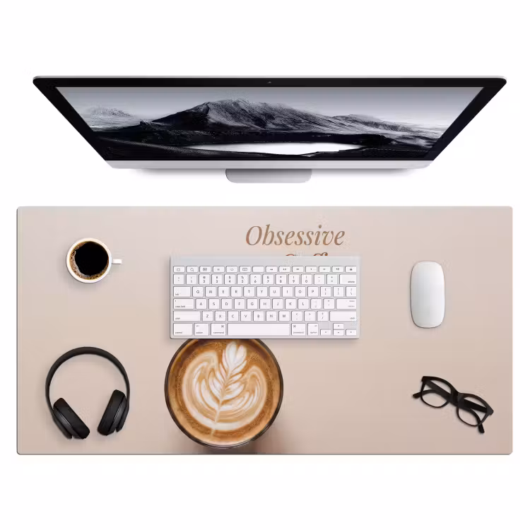 Koffie - Obessive Coffee Disorder - Beige Muismat XXL klein -3d
