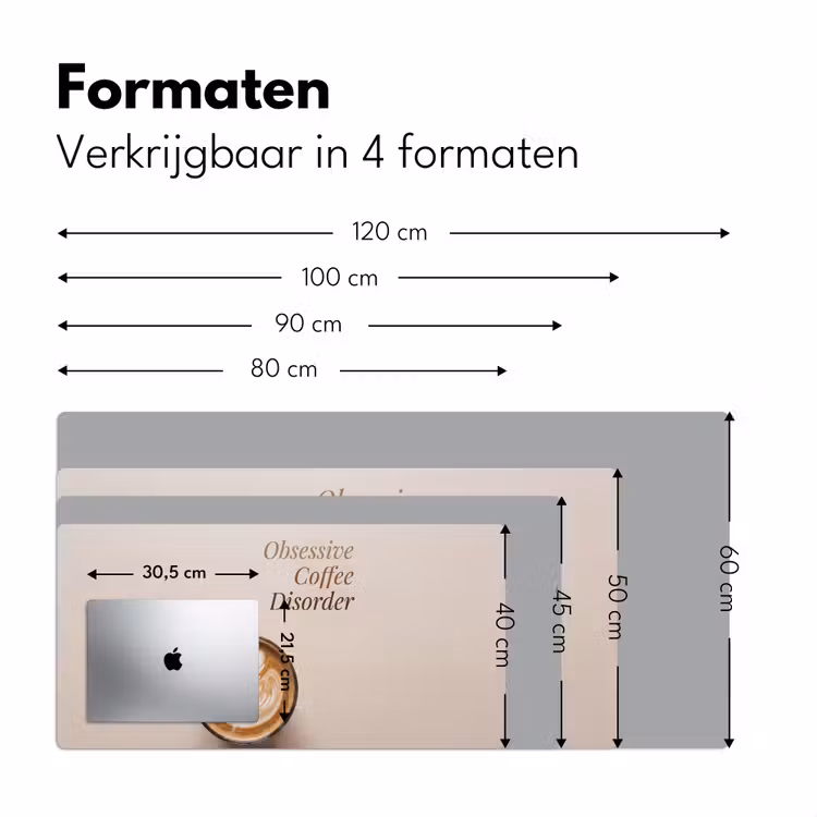 Koffie - Obessive Coffee Disorder - Beige Muismat XXL klein -sfeer5