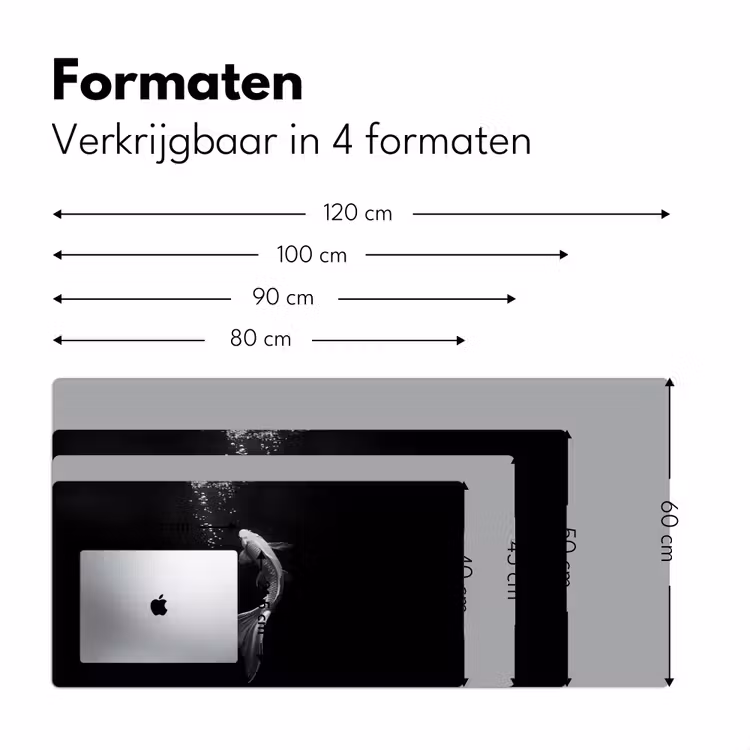 Koi - Vis - Wit - Zwart Muismat XXL klein -sfeer5