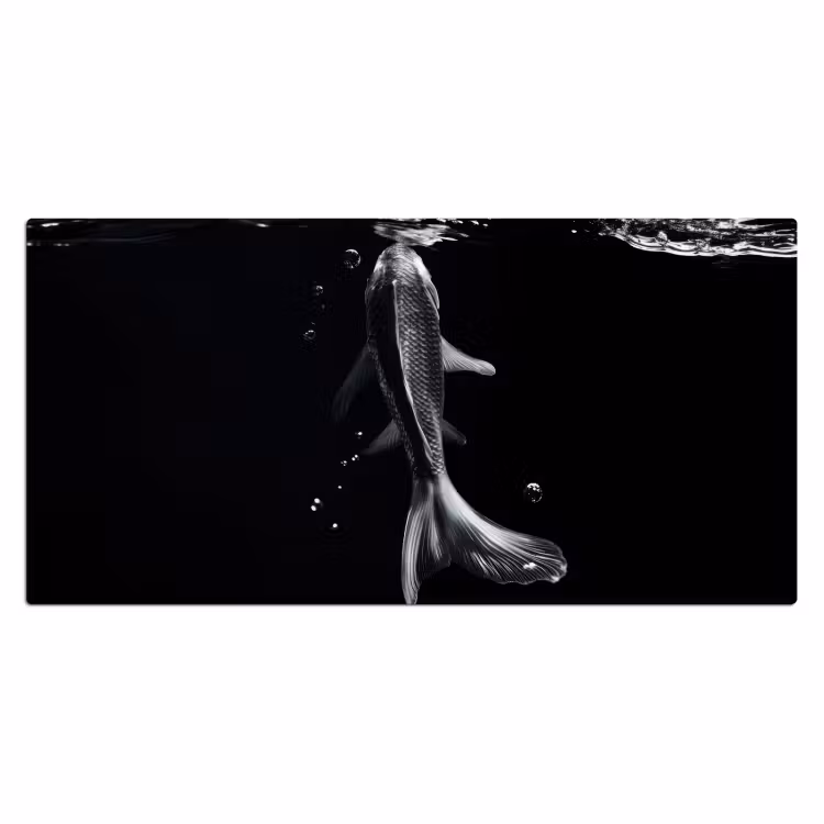 Koi - Vissen - Water - Zwart Muismat XXL klein -3d_leeg