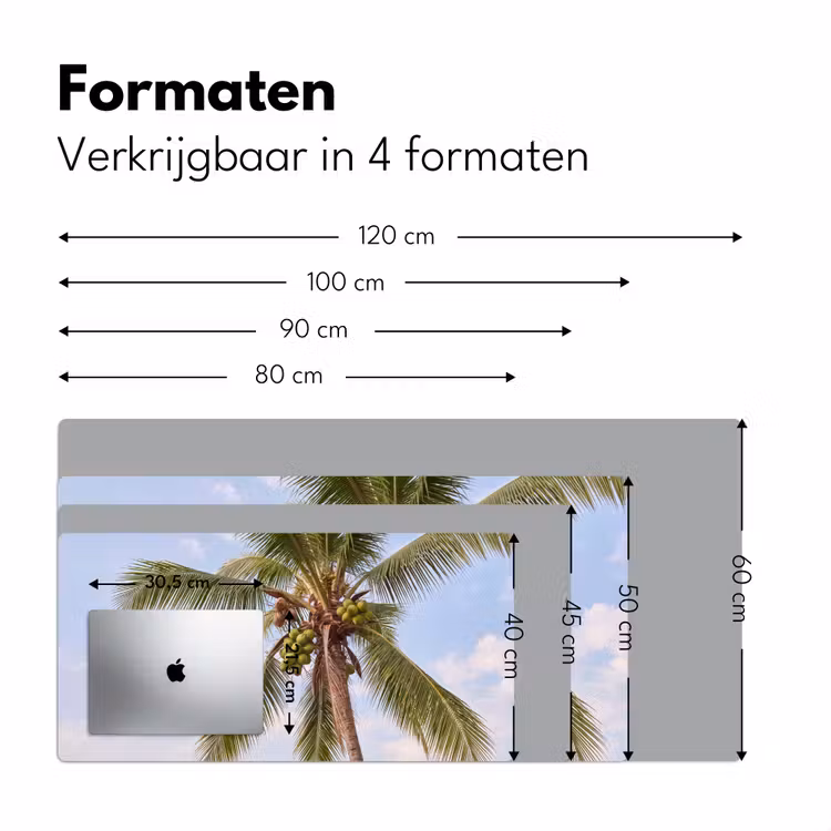 Kokosnoot - Boom - Tropisch - Natuur - Groen Muismat XXL klein -sfeer5