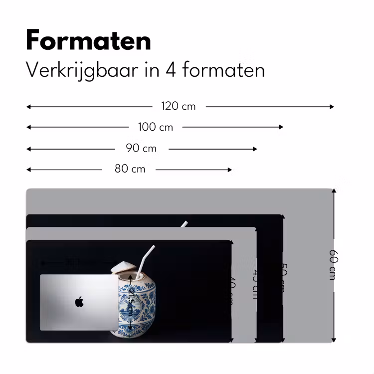 Kokosnoot - Eten - Delfts blauw - Drinken Muismat XXL klein -sfeer5