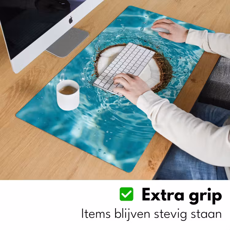 Kokosnoot - Water - Wit Muismat XXL klein -sfeer3