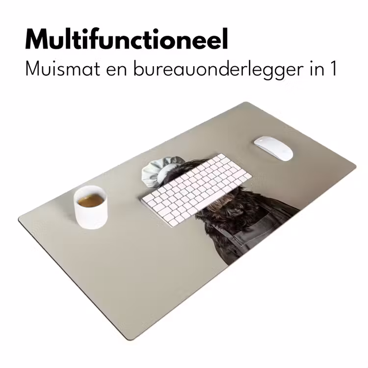 Kokskleding - Zwart - Hondje Muismat XXL klein -sfeer4