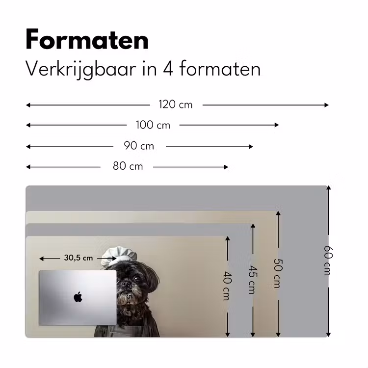 Kokskleding - Zwart - Hondje Muismat XXL klein -sfeer5