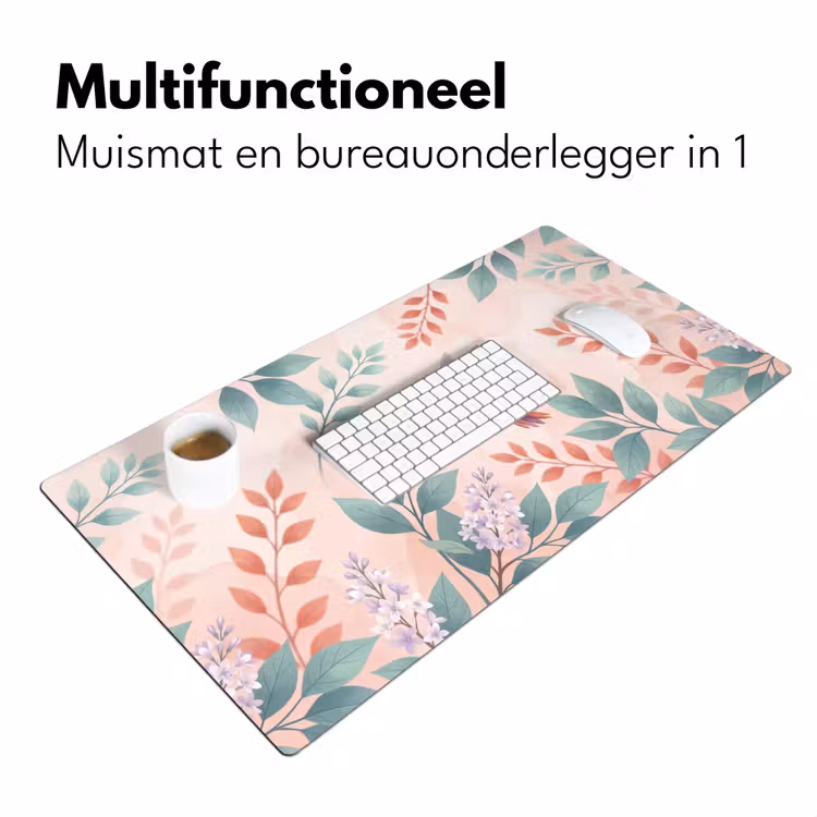 Kolibrie - Vliegen - Natuur - Illustratie - Kleurrijk Muismat XXL klein -sfeer4