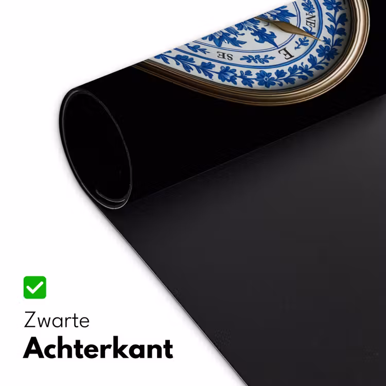 Kompas - Delfts blauw - Zwart Muismat XXL klein -sfeer2