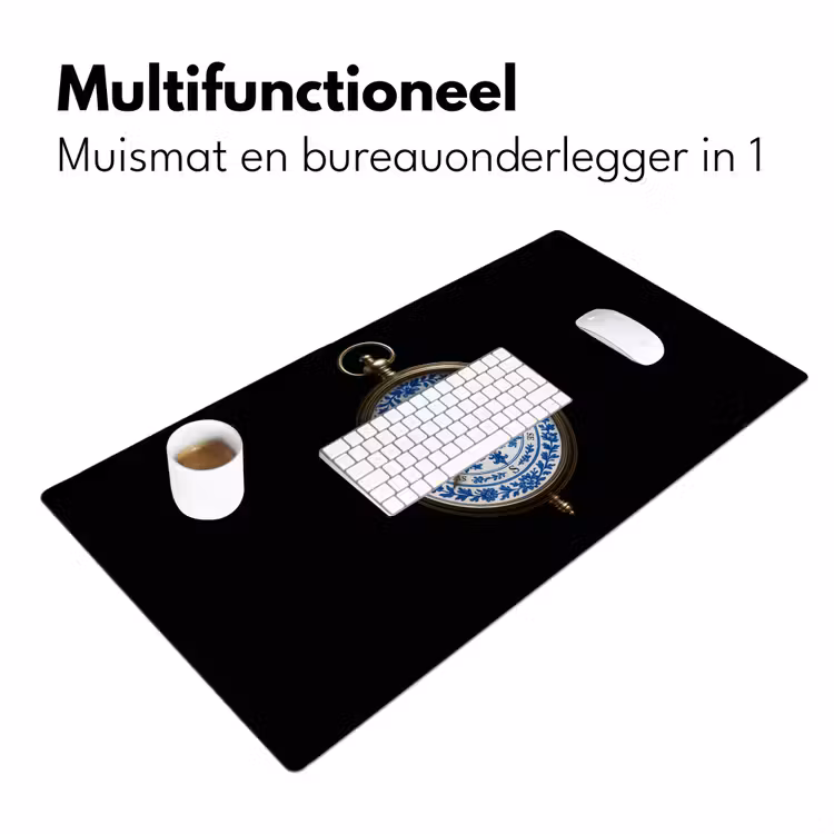 Kompas - Delfts blauw - Zwart Muismat XXL klein -sfeer4