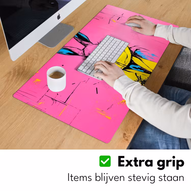Konijn - Felroze - Sjaal - Abstract Muismat XXL klein -sfeer3