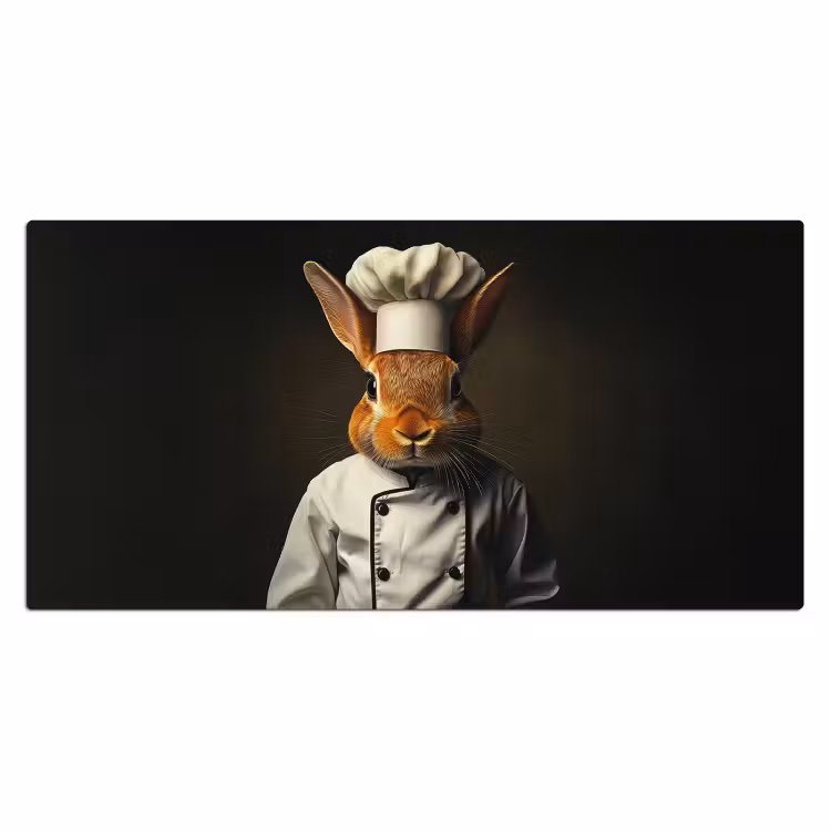 Konijn - Kok - Dier Muismat XXL klein -3d_leeg
