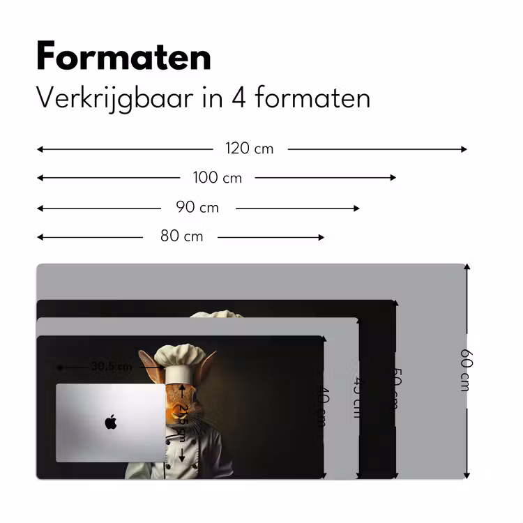 Konijn - Kok - Dier Muismat XXL klein -sfeer5