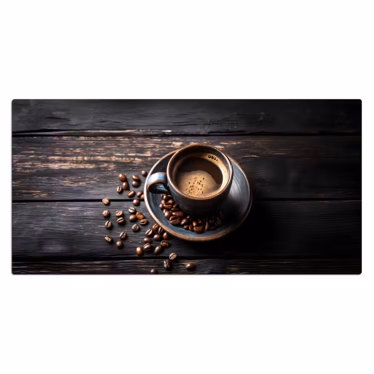 Kop - Koffie - Hout - Bonen Muismat XXL klein -3d_leeg