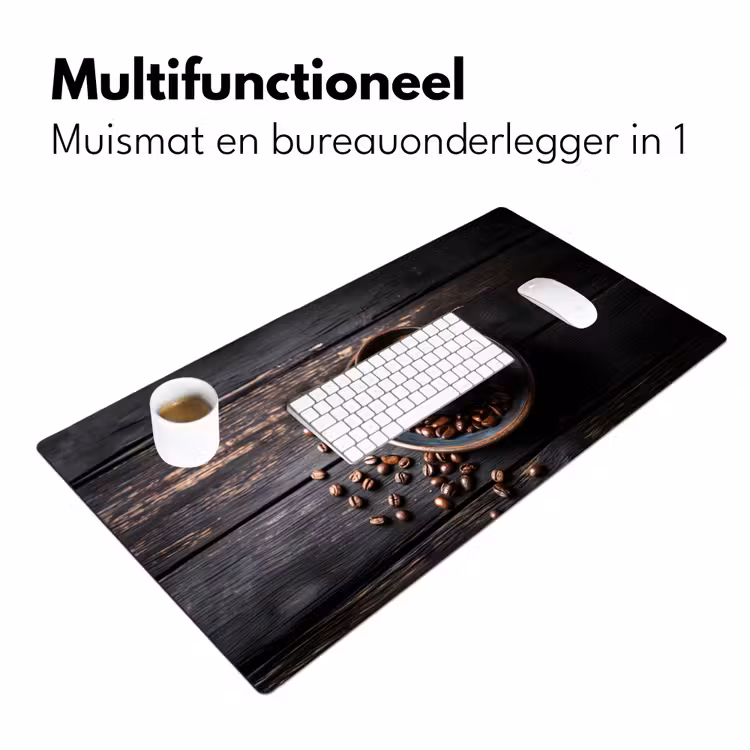 Kop - Koffie - Hout - Bonen Muismat XXL klein -sfeer4