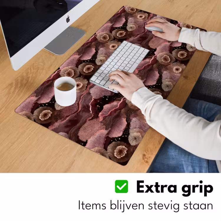 Koraal - Organisch - Roze Muismat XXL klein 681 -sfeer3